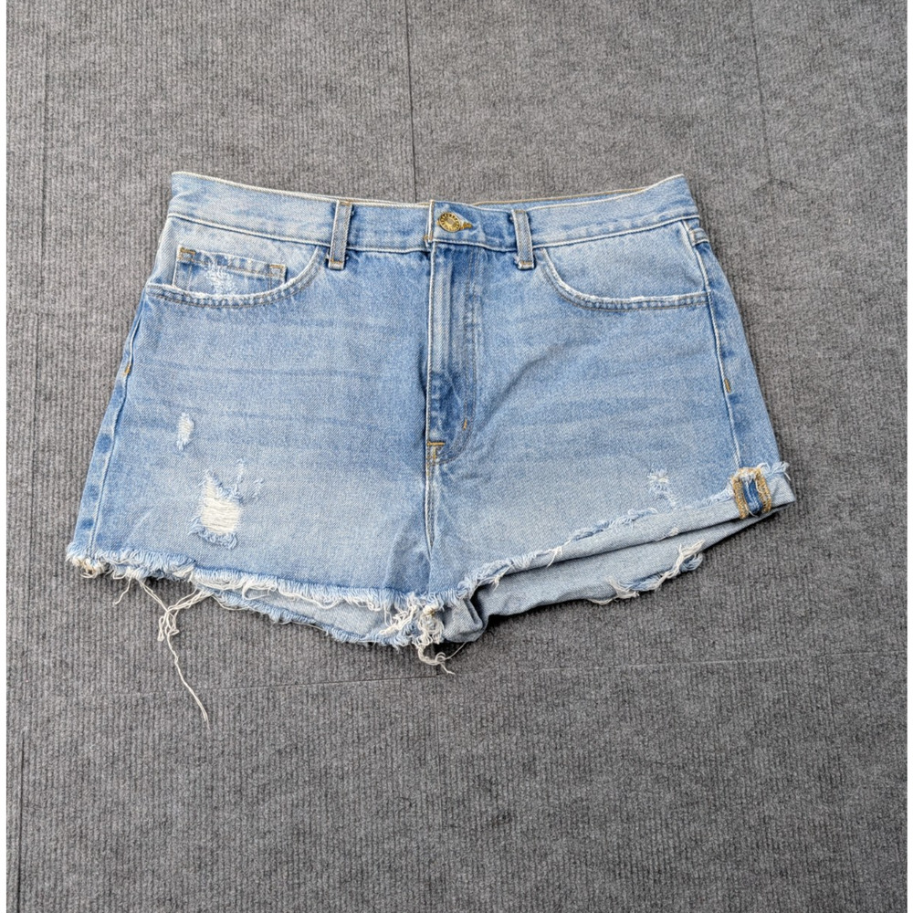 Current/Elliot Denim Shorts Womens 31 Jean Raw Hem Distressed Rodeo Mini Classic